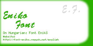 eniko font business card